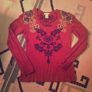 Floral Embroidered Long Sleeve Top - Sundance